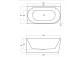 Bathtub freestanding Besco Zoya, right, 150x75cm, acrylic, white