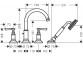 Bath tap Axor Montreux 4-hole for installation on the tub DN15, chrome, 16550000