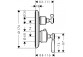 Mixer thermostatic Axor Montreux with handle single-arm, concealed - brushed nickel