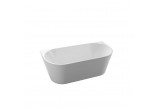 Bathtub freestanding Emporia Mega-N 150x75x69 cm acrylic, z whitem korkiem, z overflow szczelinowym - white