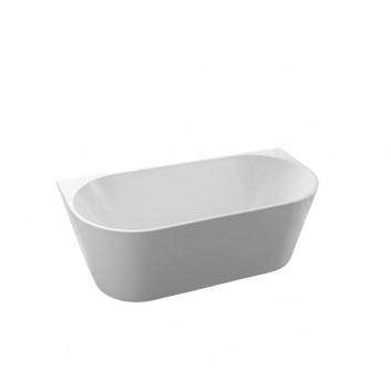 Bathtub freestanding Emporia Mega-N 150x75x69 cm acrylic, z whitem korkiem, z overflow szczelinowym - white