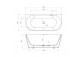 Bathtub freestanding Emporia Mega-N 150x75x69 cm acrylic, z whitem korkiem, z overflow szczelinowym - white