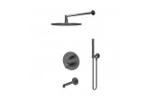 Shower set Emporia Ori, with head shower okrągłą 25 cm - gun metal