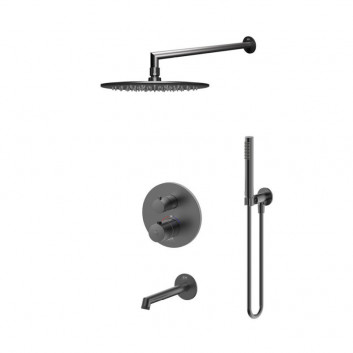 Shower set Emporia Ori - brushed nickel