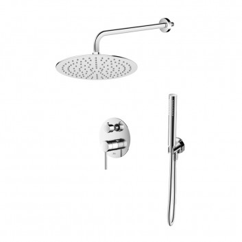 Shower set Emporia Fly, with head shower okrągłą 25 cm - miedź szczotkowana