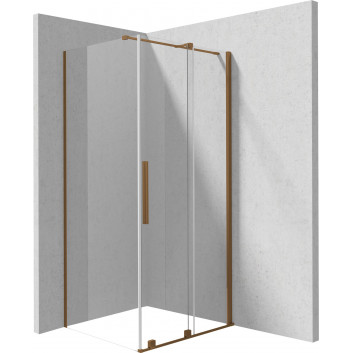 Shower cabin Deante Square square 90x90 cm - glass transparent, profil brushed bronze