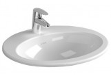 Recessed washbasin Vitra S20 53x46 cm, without overflow, with hole na baterie - white