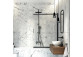 Shower enclosure Deante Prozma walk-in 80x195 cm - glass transparent, profil brushed steel