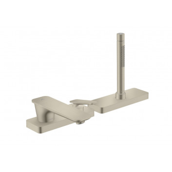 Single lever bidet mixer Axor Citterio C with pop-up waste with pull-rod, szlif square - gold optyczny polerowany
