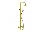 Shower set Excellent Pi, wall mounted with head shower 25 cm - gold szczotkowany