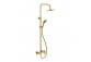 Shower set Excellent Pi, wall mounted with head shower 25 cm - gold szczotkowany
