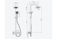 Shower set Excellent Pi, wall mounted with head shower 25 cm - gold szczotkowany