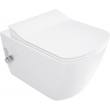 Bowl WC Deante Blur 52,5 x 37,2 cm, z funkcją bidetu, with mixer mieszaczową nero - white