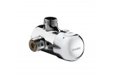 Czasowa mixer shower Delabie Tempomix z przyciskiem-pokrętłem, przyłącza liniowe, rozstaw 90 mm