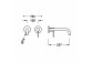 Component wall mounted do podtynkowego korpusu baterii umywalkowe TRES STUDY, spout 237mm, white matt