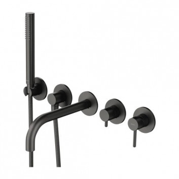 Bath tap Omnires Y 5-hole, concealed, z short wylewką - miedź szczotkowana