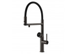 Toilet brush Gessi Ingranaggio, wall mounted, z czarną ceramiką - Black Metal Brushed PVD
