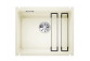 Zlewozmywak ceramic Blanco Etagon 500-U 54x45,6 cm jednokomorowy, Ceramics PuraPlus with waste InFino plus szyny - white shine 525149 