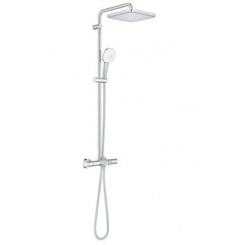 Shower system Grohe Tempesta System 250 Cube with thermostat for wall mounting, with head shower kwadratową 25 cm - chrome