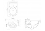 Set Oltens Hamnes Stille bowl WC hanging PureRim with coating SmartClean with soft-close WC seat