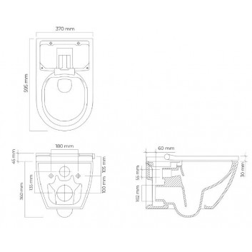 Set Oltens Hamnes Stille bowl WC hanging PureRim with coating SmartClean with soft-close WC seat