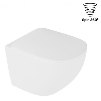 Wall-hung wc WC Excellent Joker, 47x36mm, bezrantowa, soft-close WC seat, white