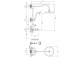 Shower system wall mounted, Omnires Armance - Brushed brass