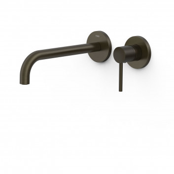 Component wall mounted do podtynkowego korpusu baterii umywalkowe TRES STUDY, spout 237mm, white matt