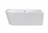 Bathtub freestanding Besco Zoya 150x75 cm, right version, white, klik-klak z overflow i maskownica white