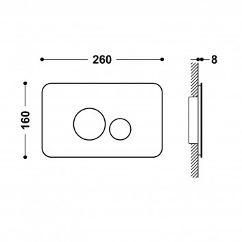 Flush button podwójnego spłukiwania Tres WC System do stelaża - grafit