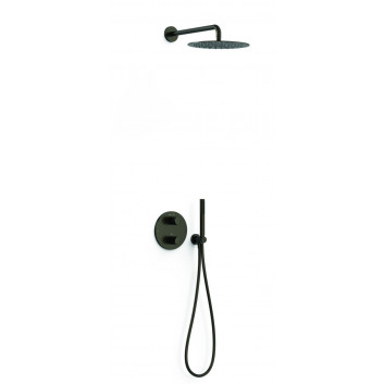 Set shower mixer Tres Therm-box, termostatycznej, concealed 2-drożnej - black brąz