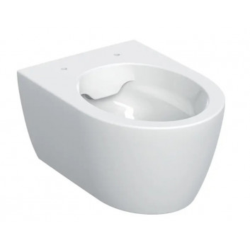 Bowl WC hanging Geberit iCon 53x36 cm, bez kołnierza, spłukiwanie wirowe with soft-close WC seat - white