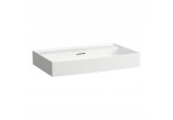 Washbasin wall mounted with top on the left stronie, z ukrytym liniowym odpływem, Laufen Kartell - White 