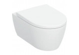 Bowl WC hanging Geberit iCon 53x36 cm, bez kołnierza, spłukiwanie wirowe with soft-close WC seat - white