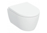 Bowl WC hanging Geberit iCon 53x36 cm, bez kołnierza, spłukiwanie wirowe with soft-close WC seat - white