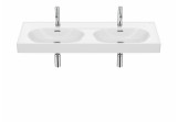 Washbasin wall mounted / vanity Roca Meridian double 120 x 46 cm, with two holes, Fineceramic - white