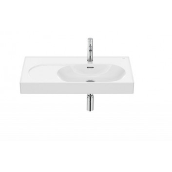 Washbasin wall mounted / vanity Roca Meridian double 120 x 46 cm, with two holes, Fineceramic - white