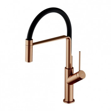 Sink mixer Omnires Vita obrotowa spout, wyciągany shower, chrome/black