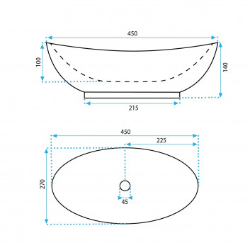 Countertop washbasin REA Rea Sofia Aiax Marmur, without overflow, without tap hole - imitacja kamienia