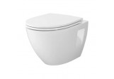 Set Cersanit Moduo bowl WC hanging 36x53 cm, bez kołnierza with soft-close WC seat - white shine