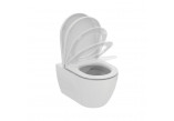Set Ideal Standard Ellise bowl WC 36,5x54,5 cm, bez kołnierza + soft-close WC seat - white
