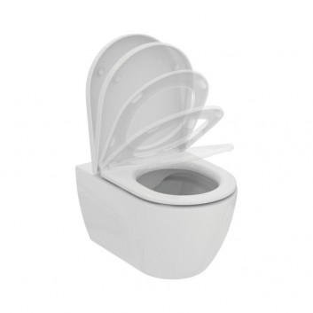 Bowl WC Ideal Standard i.life B Rimless, 54x35,5cm hanging bezrantowa white + seat Ideal Standard i.life B, with soft closing 