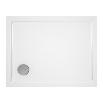Shower tray konglomeratowy Ronal Livada W20AS 80x90 cm, rectangular - white