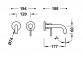 Component wall mounted do podtynkowego korpusu baterii umywalkowe TRES STUDY, spout 237mm, czerń matt
