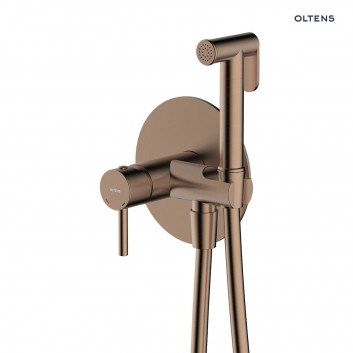 Washbasin faucet Oltens Molle wall mounted, complete - miedź szczotkowana