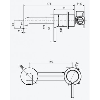 Bidet mixer Excellent Pi, standing, chrome