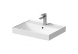 Vanity washbasin Cersanit Larga rectangular 60x46 cm, with tap hole, z overflow - white 