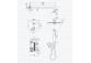 Shower set Excellent Pi, wall mounted with head shower 25 cm - gold szczotkowany