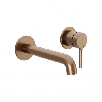 Set prysznicowo-wannowy Excellent Pi, concealed 2 funkcyjny with head shower 25 cm - miedziany szczotkowany