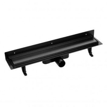 Drain wallmounting 80 Laveo Basso grid odwracalny black COB781D 